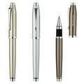 Satin Finished Roller Ball Pen w/ Chrome Etched Pocket Clip